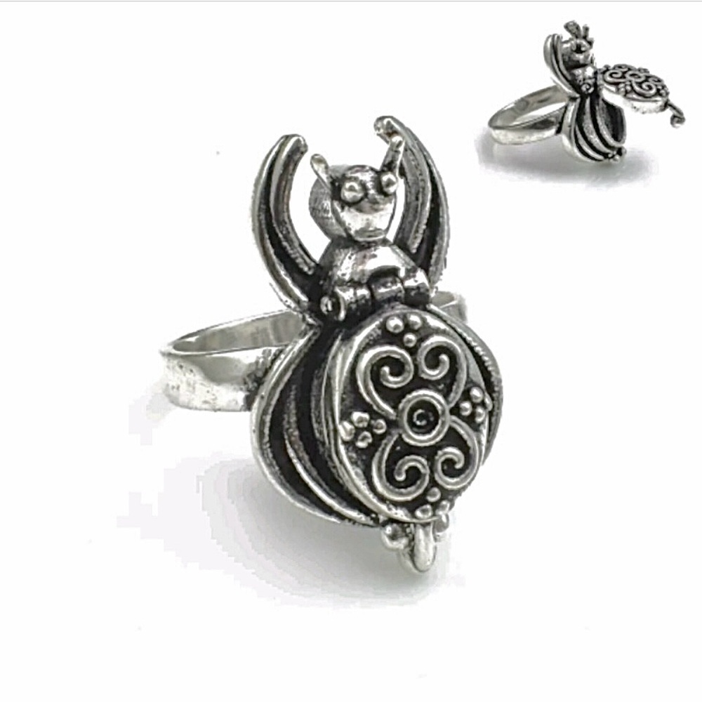 Spider Poison Pill Locket Sterling Silver Ring-Various Sizes!